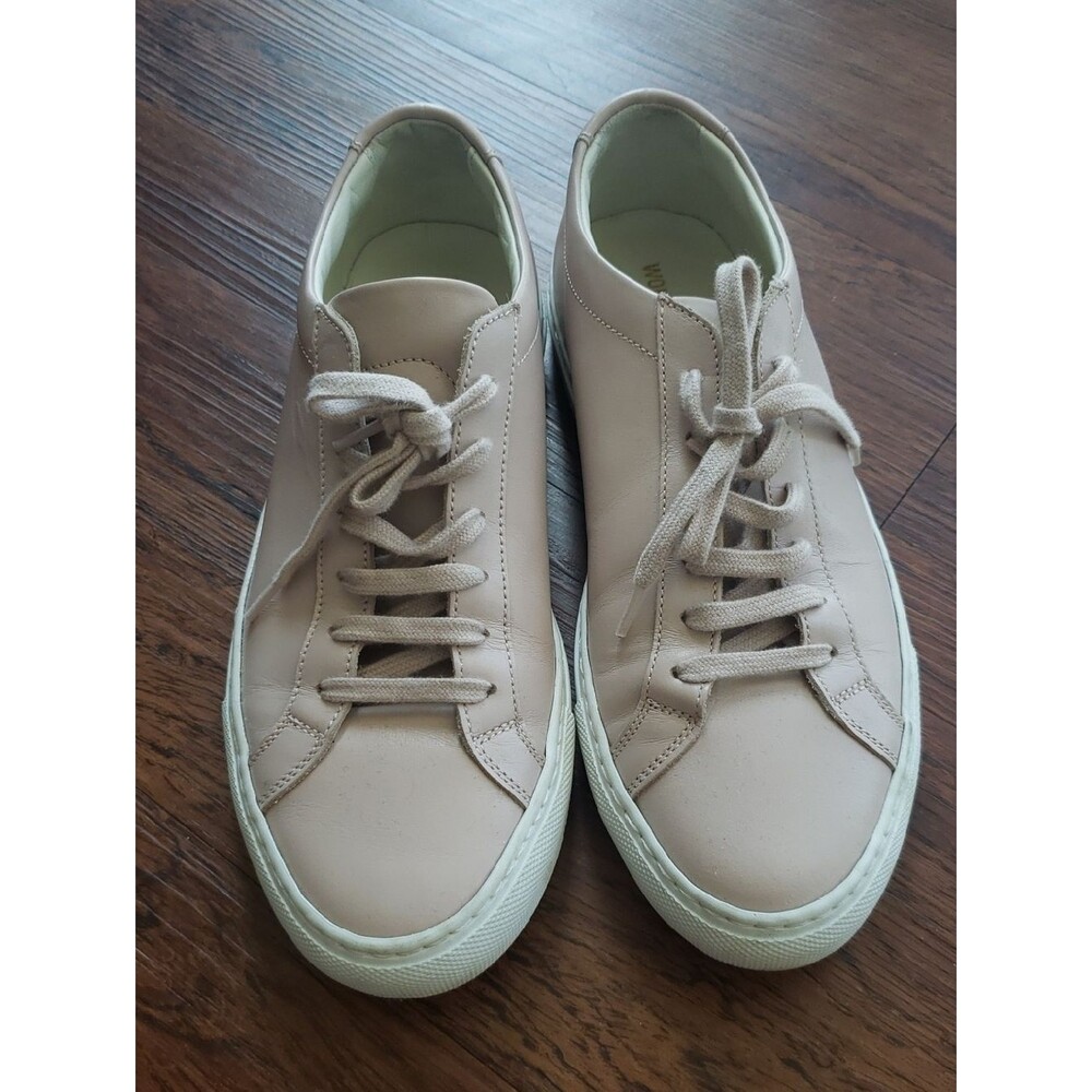 Common Projects Womens Pale Pink Leather Sneakers Size 36 Streetwear Trendy